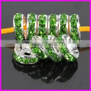 KJL-BD5174 Wholesale Peridot Crystal Rhinestone Wave White-K Spacer Beads Jewelry Accessories thumbnail-1