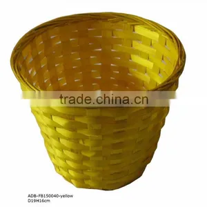 Round Colored Laundry Bamboo Basket thumbnail-1