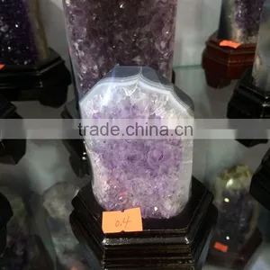 Natural Amethyst Geode Cluster Wand Point Crystal Ornaments For Sale thumbnail-2