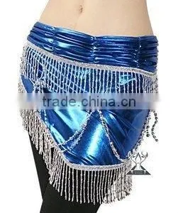 Wuchieal Golden and Silver Beaded and Tassel Belly Dance Hip Scarf QC0441 thumbnail-1