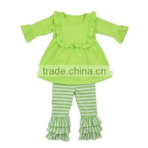 2016 Wholesale Girl Fall Clothing Kids Long Sleeve Ruffles Outfits Little Girls Boutique Clothing Sets thumbnail-2