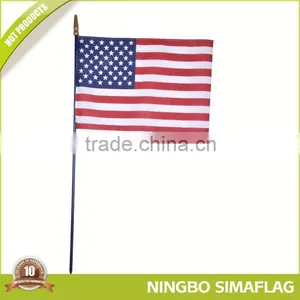 Good Service Factory Directly 4-inch x 6-inch Custom Hand Held Flag With Either a Plastic Flag Staff thumbnail-1