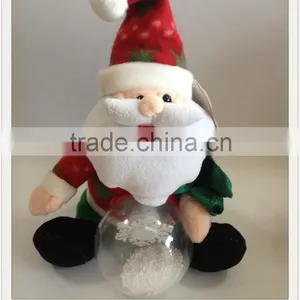Christmas Decoration Singing Santa With Crystal Ball thumbnail-1
