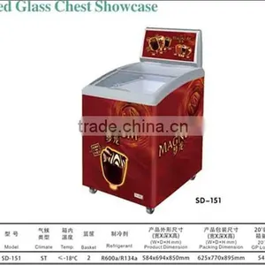 High Quality Commercial Freezer Ice Cream Display Freezer Curved Double Door Freezer for Supermarket thumbnail-1