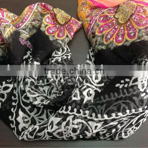 100% Silk Lady Fashion Scarf 114*250cm Digital Printed thumbnail-1