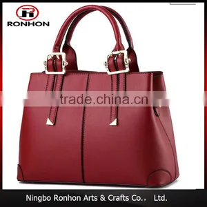 Simple Design Rose Red Lady PU Leather Hand Bag thumbnail-1