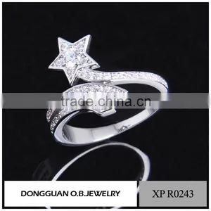 China Factory Custom OEM Sterling Silver Rings Rhodium Polished Wedding Rings for Women thumbnail-1