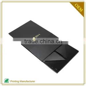 Square Folding Hat Shipping Box Black With Logo Print Custom thumbnail-6