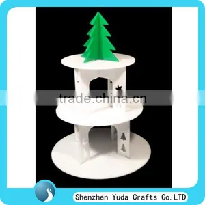 Christmas Theme Party Cake Stand, Acrylic Cupcake Stand Tower, White 3 Tier Cake Stand thumbnail-1