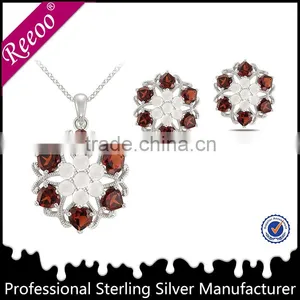 Silver Skull Pendant Jewelry, Silver Flower Pendant Necklaces thumbnail-3
