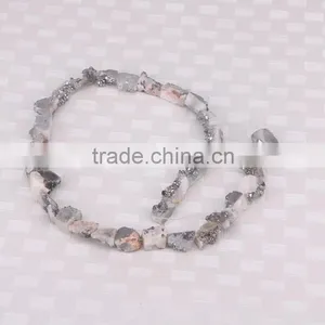 Full Strand Titanium AB Druzy Agate Beads, Drusy Agate Quartz Connector Beads For Jewelry Making thumbnail-6
