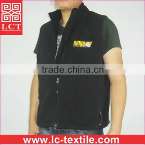 Wenzhou OEM Factory Direct Sell High Quality Embroidery Black Men Vest Jacket Fleece With Zipper Pockets for Promotion(LCTU0050) thumbnail-1