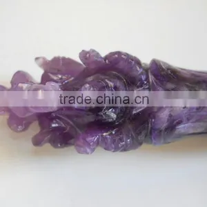 AMETHYST AGATE CARVING GANESHA HEALING STICK thumbnail-4