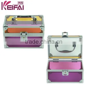 Transparent Purple Plastic Key Lock Home Clothes Storage Box thumbnail-1