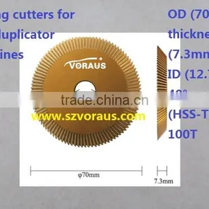 Milling Cutters for Key-duplicator Machines OD (70mm) Thickness (7.3mm) ID (12.7mm) 40 (HSS-TiN) thumbnail-1