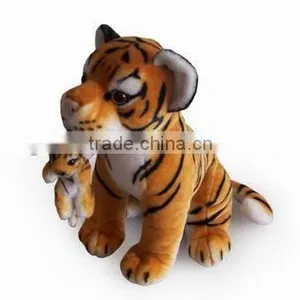Factory Wholesale Realistic Sitting Brown Tiger W/doll Plush Toys Stuffed Plush Jungle Animal Toy Super Soft Plush Brown Tiger thumbnail-1