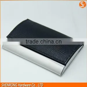 China Supplier Black Curved Elegance pu Leather Business Namecard Case thumbnail-1