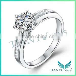 Fashion 925 Sterling Sliver Moissanite Diamond Finger Rings thumbnail-1