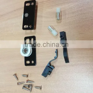 Black Steel and PA6 Sliding Door Hardware for Wooden Wardrobe Max Door Weight 25kg thumbnail-3