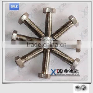 Alloy601/2.4851. Alloy625 / 2.4856. Alloy600 / 2.4816 Full Thread Stainless Steel Hex Bolt thumbnail-1