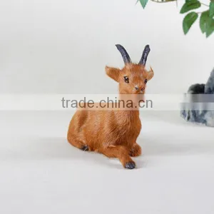 Fake Fur Fabric Animal Goat Toys s Plastic Figurines Christmas thumbnail-3
