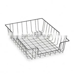 Workstation Letter Size Desk Tray Organizer, Wire, Black,Metal Office Tray thumbnail-1