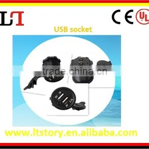 DC 12V Dual Usb Socket Fit for Car Bus Marine thumbnail-1
