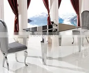 TH336 Guangdong Wholesale Stainless Steel Modern Design Dining Table thumbnail-1