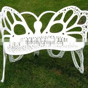 Double-Seat Butterfly Garden Beach Lounge Chair Cast Aluminum Bistro Chair thumbnail-1