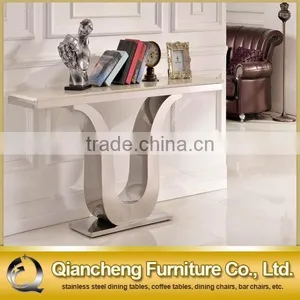 Luxury Modern Stainless Steel Console Table With Mirror thumbnail-1