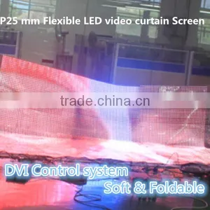 P25mm LED Xxx Videos Display Lighting Programable Flexible Led Video Curtain thumbnail-2