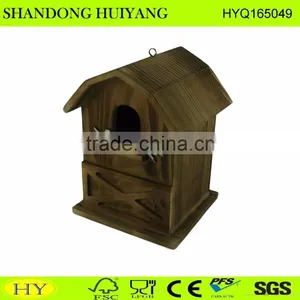 Custom Antique Flame Burned Wood Bird Feeder thumbnail-1