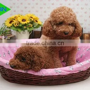 Hot Sell High Quality Natural Black Wicker Dog Bed Basket thumbnail-1