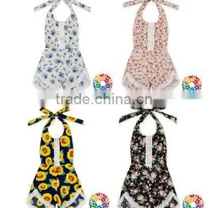 Summer Sleeveless Romper Girl Kid Baby Jumpsuit Floral Clothes Outfits thumbnail-1