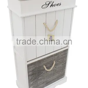 Home Storage Organizer Portable Easy Clean Wood Shoe Cabinet Shoe Storage Rack thumbnail-3