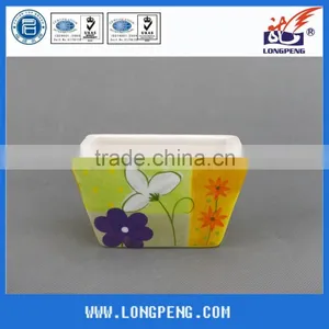 Flower Power Mod Multi-Colored Floral Patterned Ceramic Flower Planters thumbnail-1