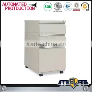 Light Blue Office Filing Cabinet Metal Mobile Filing Cabinet With 3 Drawer thumbnail-4