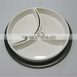 Funny Shaped 3pcs White Ceramic Plant Tray thumbnail-1