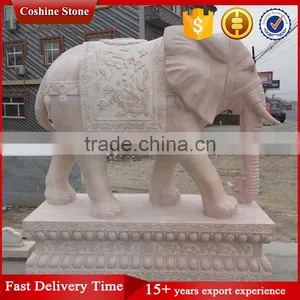 Life-size Large Animal Marble Statue Of Elephant thumbnail-1
