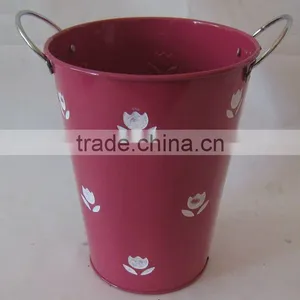 Mother's Day Pink With White Flower Tin Pot thumbnail-1