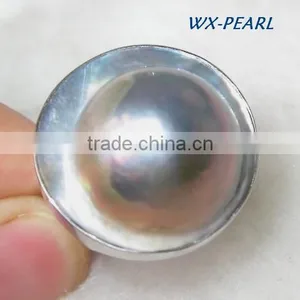 Latest Design Fashion Yellow Gold Lady Pearl Ring thumbnail-1
