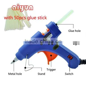 20W Glue Gun + 25pcs 200mm Glue Stick Crafts Repair Tool Mini Electric Heating Hot Melt Glue Gun thumbnail-1