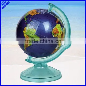 Quality 106mm Plastic Rotating World Globe Map thumbnail-1