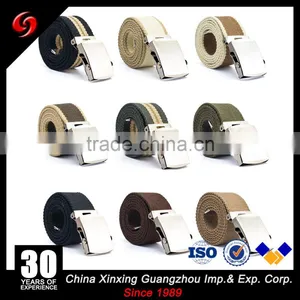 Military Classical Canvas Pants' pp Belt for Officer Cotton or Nylong Polyester Ribbon Metal Buckle Canvas Belt thumbnail-5