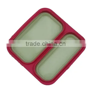 Collapsible Silicone Food Containers Dinner Bucket Lunch Box Thermal Bento Box thumbnail-3