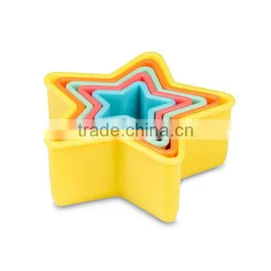 CC-6882 5-Pieces Colourful Plastic Star Shaped Cookie Cutter thumbnail-1