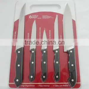 5 Pcs Kitchen Knife Set With Chopping Board thumbnail-1