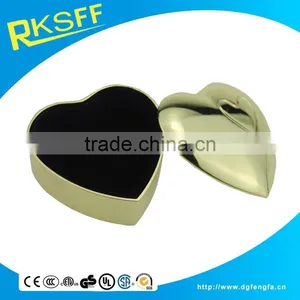 Newest Heart Shaped Zinc Alloy Gold Plating Jewelry Gift Box With Laser Logo thumbnail-5