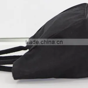 Canvas Fabric Handbag With Padded Rope Handle & With Magnet Button Closure thumbnail-6