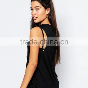 Ladies Sleeveless Crew Neck Private Party Fitness Tank Top thumbnail-1